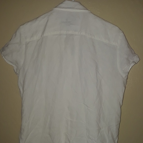 Talbots Irish Linen White Blouse Top - Picture 6 of 7